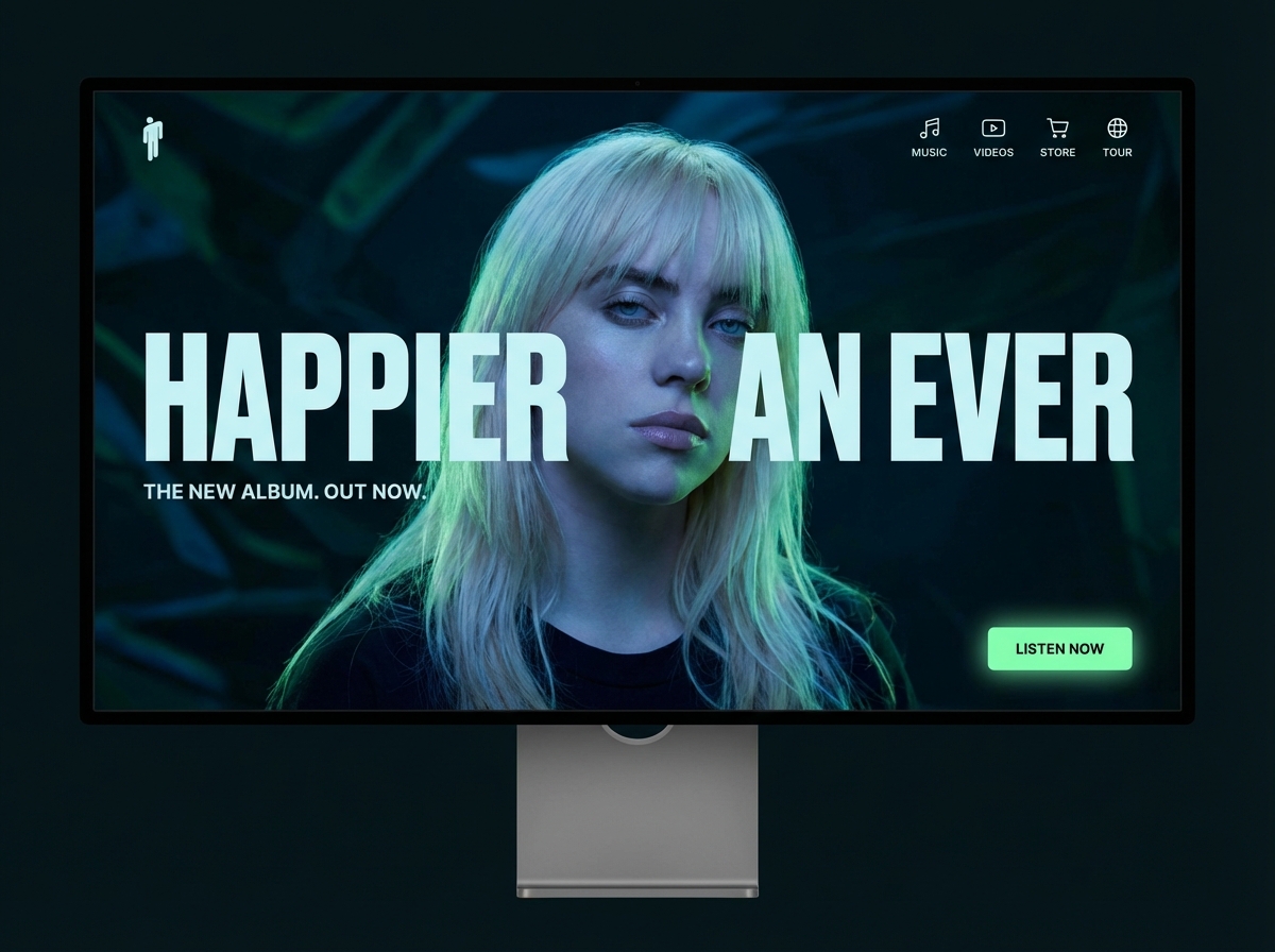 Build a Website for the Ultimate Billie Eilish Fan Experience website preview