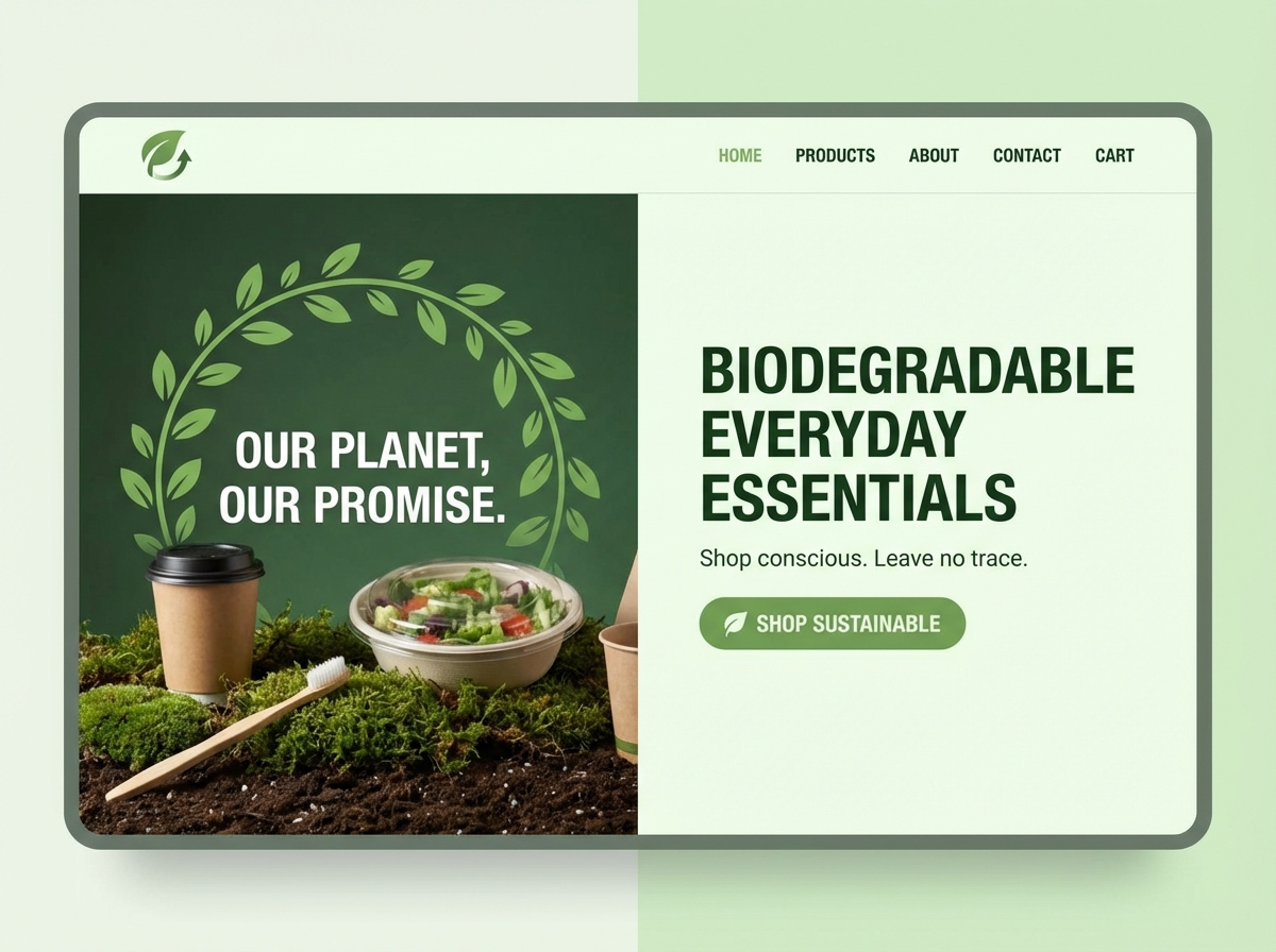 Build Your Sustainable Brand with a Biodegradable Products Website website preview