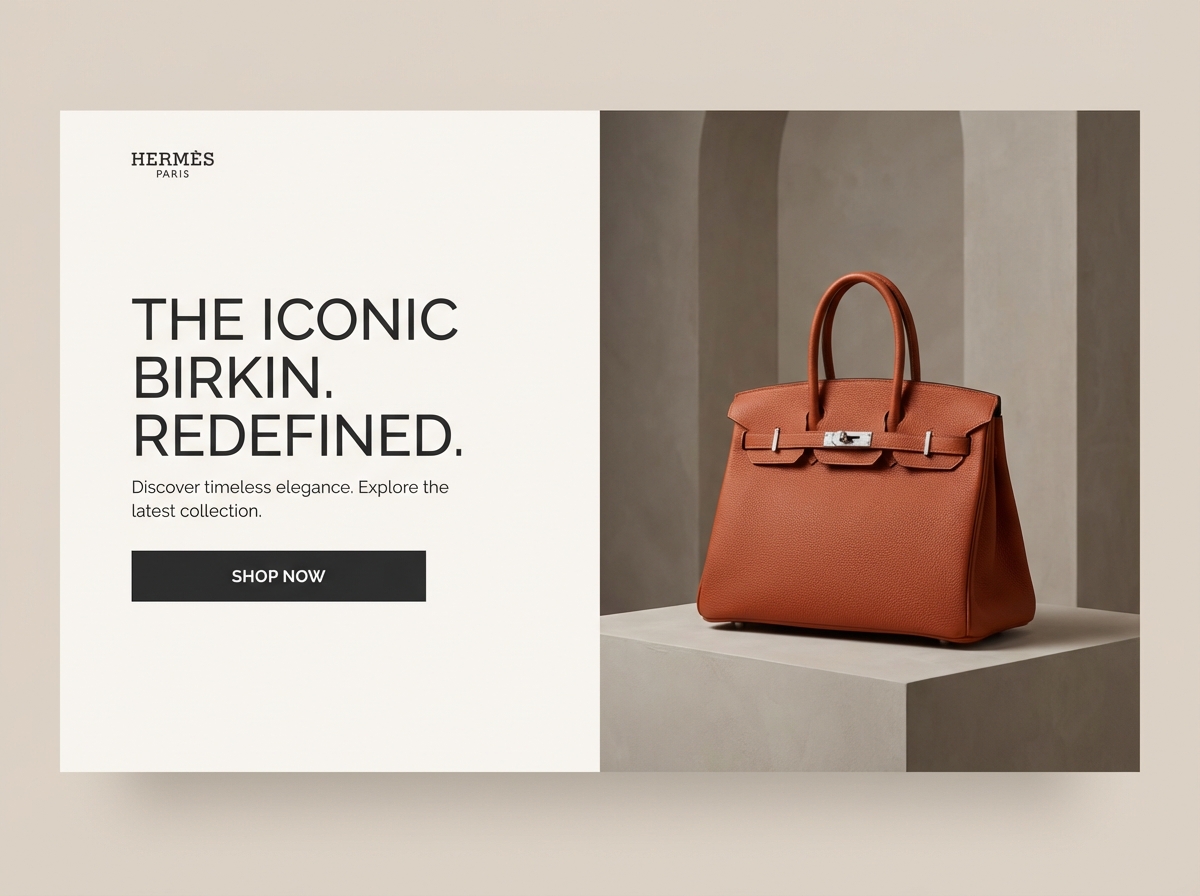 Craft Your Iconic Presence Online for Your Birkin Bag Collection website preview
