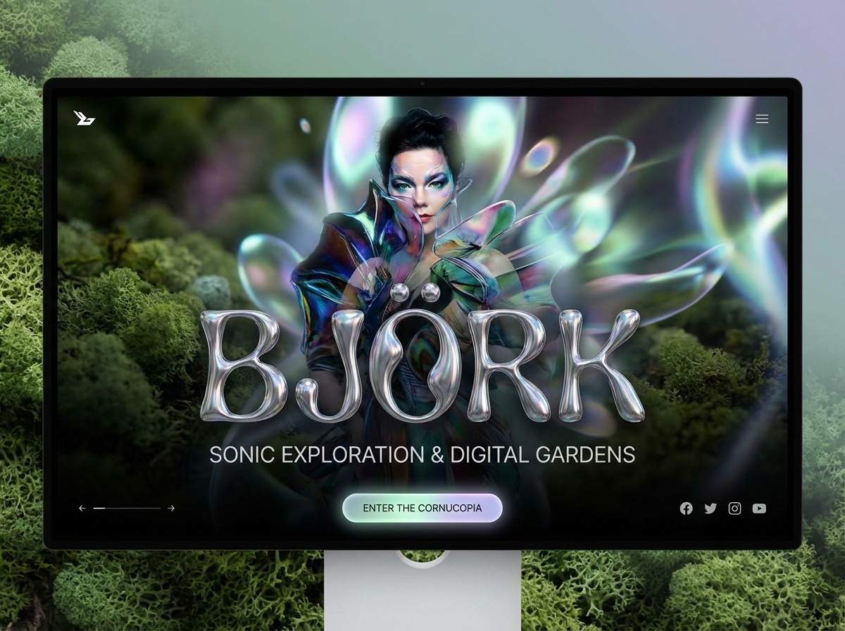 Create a Hauntingly Beautiful Björk Inspired Website website preview