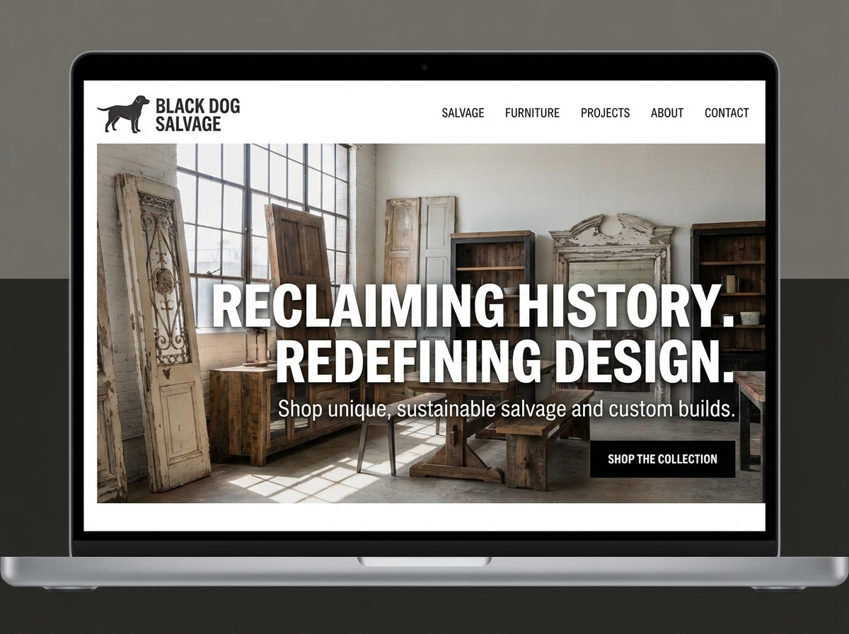 Build Your Black Dog Salvage Website Easily website preview