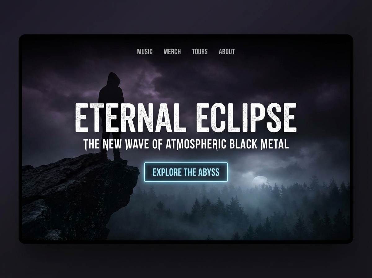 Forge Your Sound Online with a Black Metal Website Builder website preview