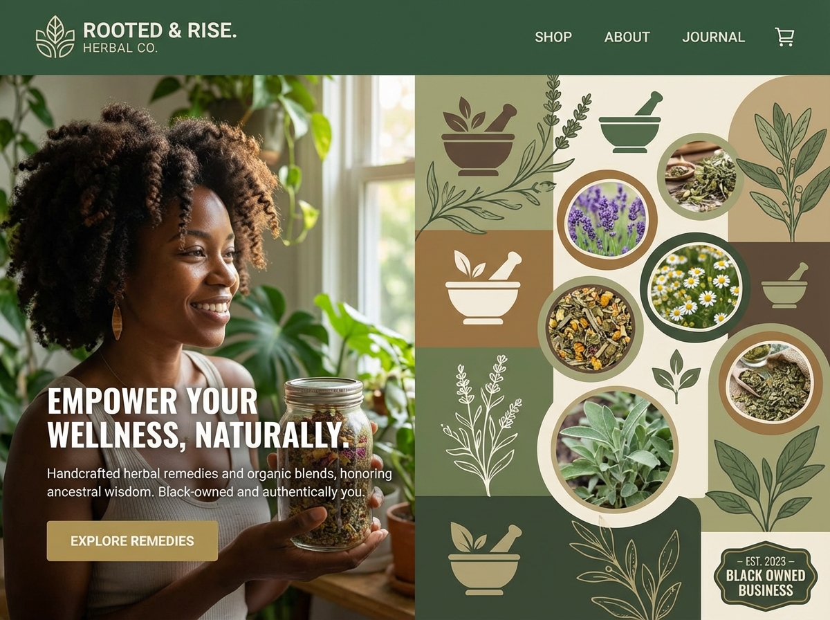 Build Your Thriving Black-Owned Herbal Business Website website preview