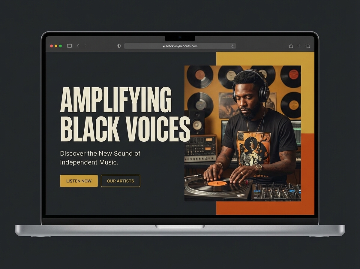Create Black Owned Record Label Websites in Minutes | AI Builder website preview