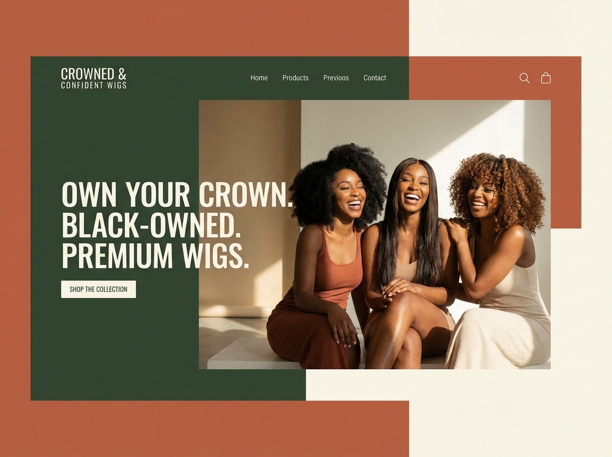 Build Your Dream Black-Owned Wig Website website preview