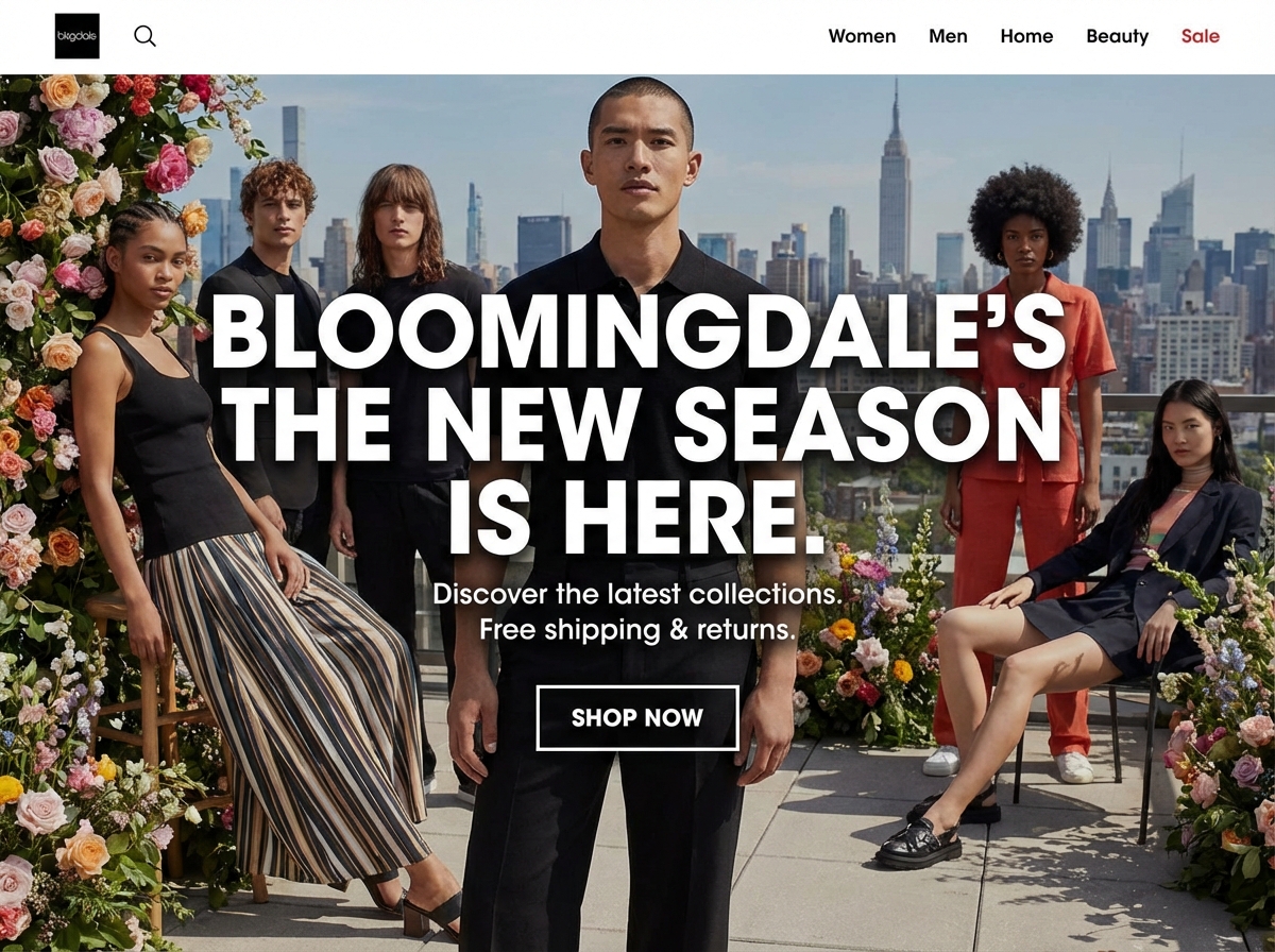 Make Bloomingdale's USA Store Websites in Minutes | AI Builder website preview