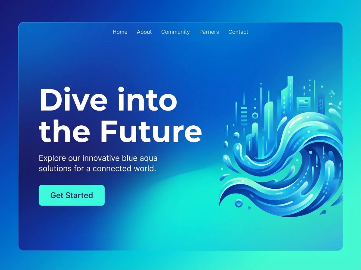 Build a Stunning Website with Every Shade of Blue Aqua Color website preview