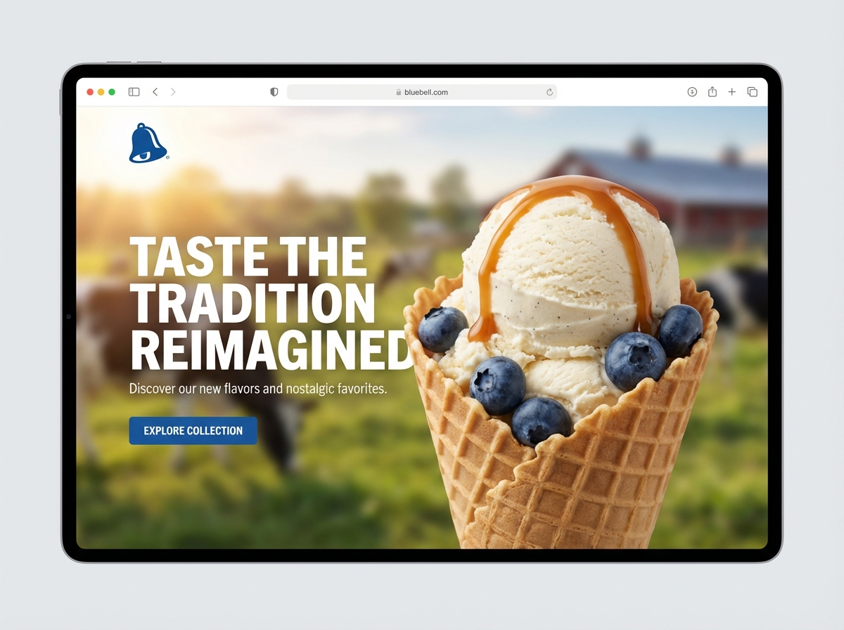 Build Blue Bell Ice Cream Fan Sites Instantly | AI Builder website preview