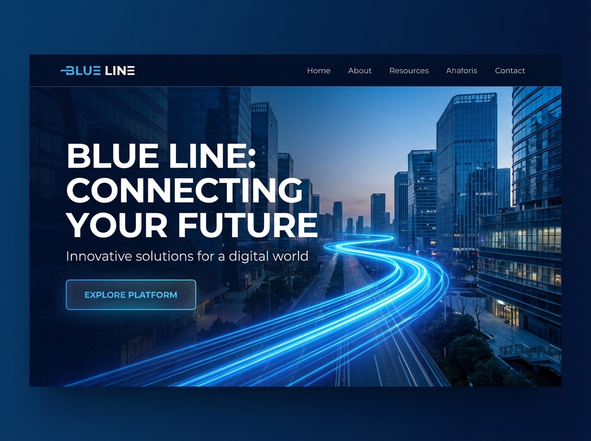 Showcase Your Vision with a Stunning Blue Line Portfolio website preview
