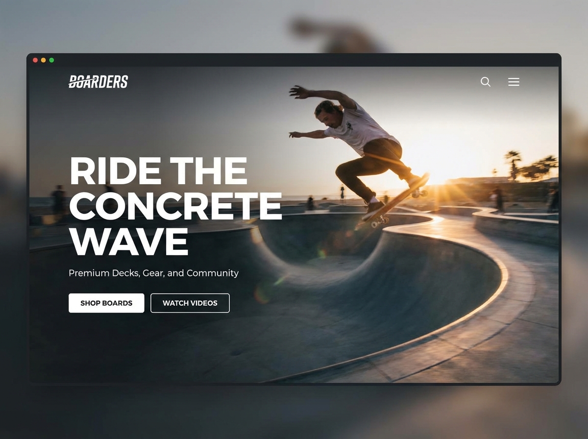 Build Your Dream Online Skate Shop Effortlessly website preview