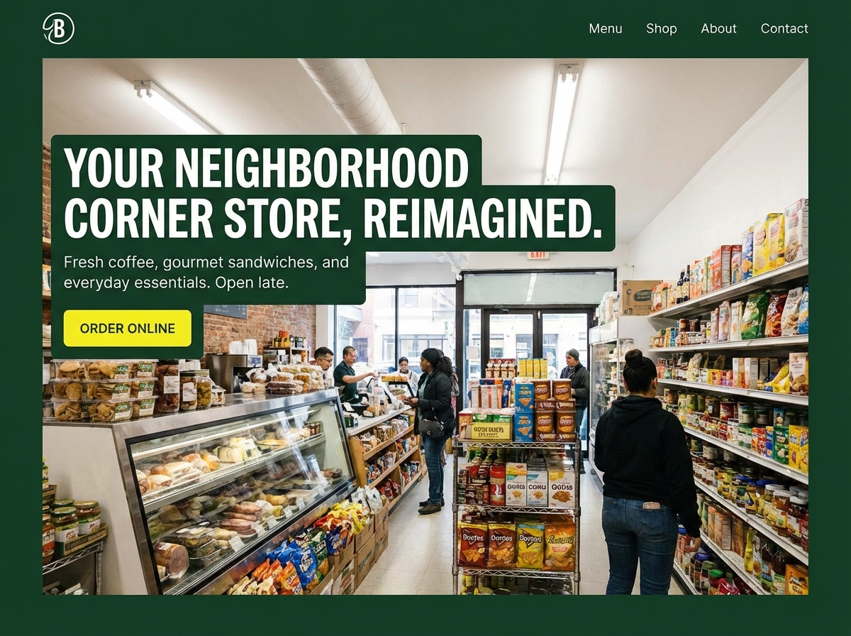 Build Your Local Bodega Website Today website preview