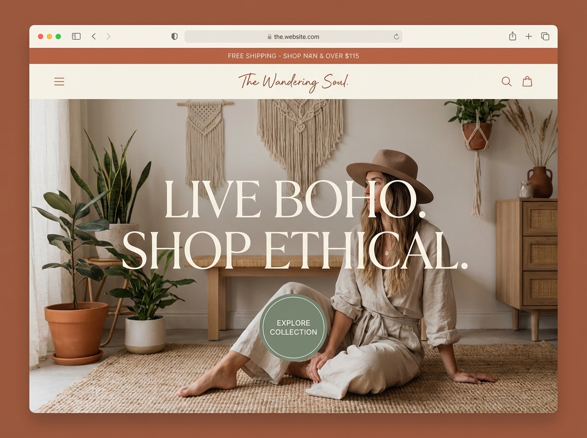 Unleash Your Spirit with a Stunning Boho Style Website website preview