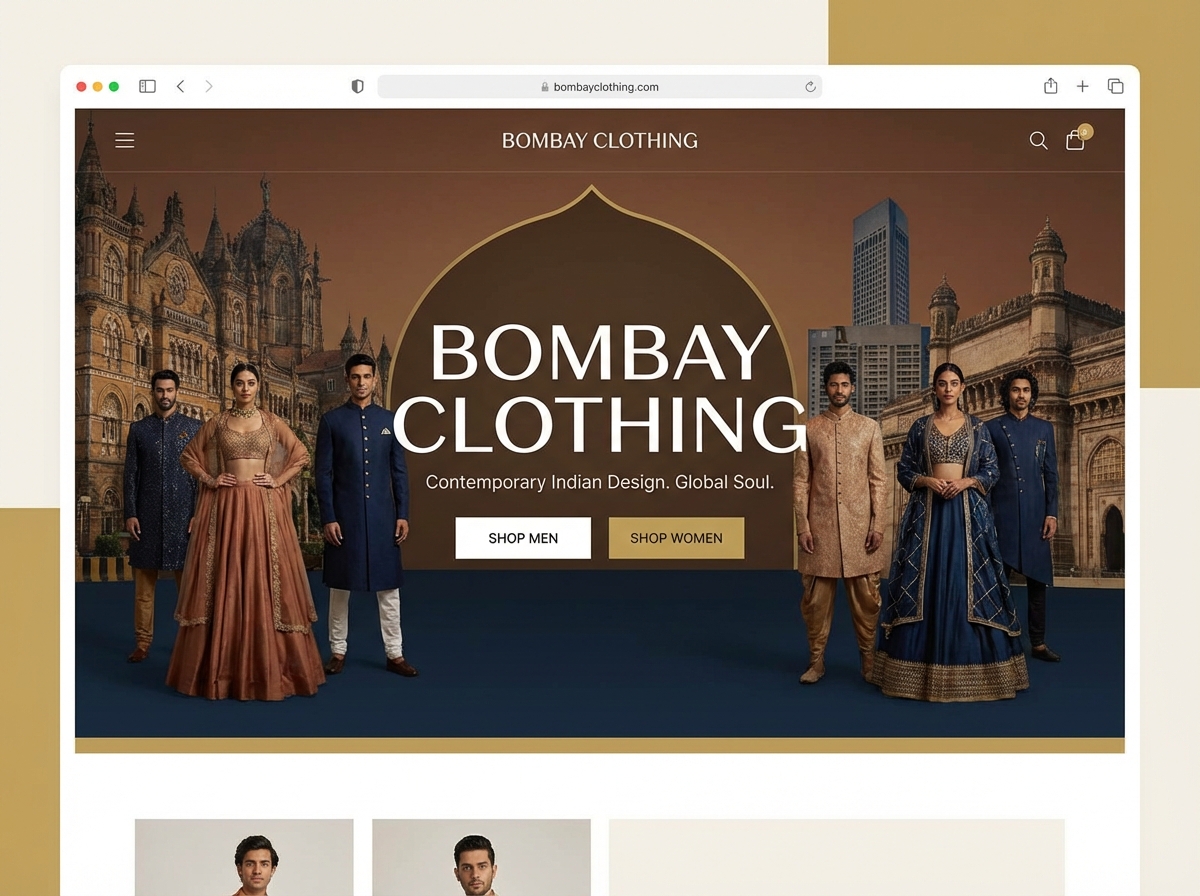 Build Your Dazzling Online Bombay Clothing Store website preview