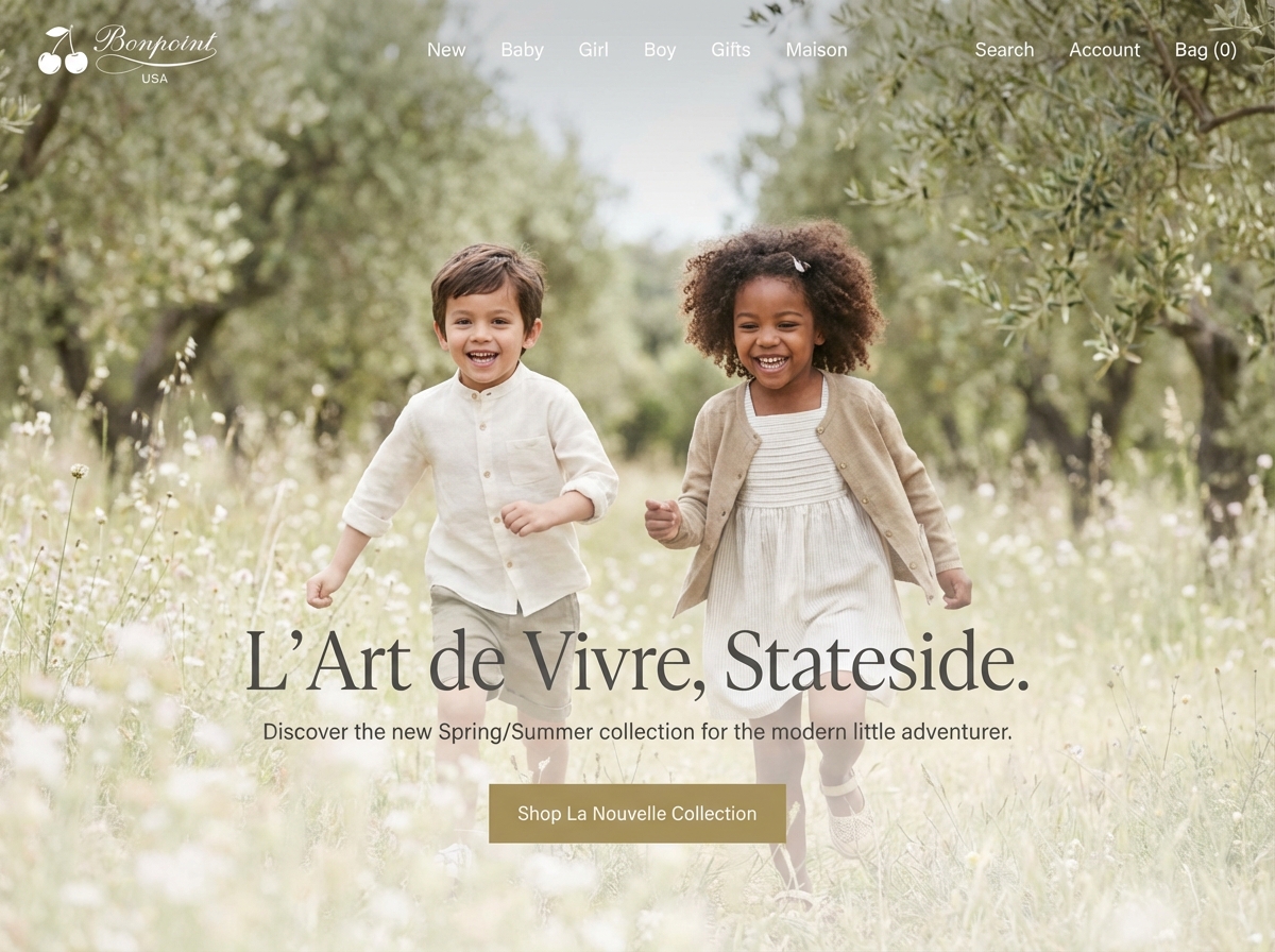 Build Bonpoint USA Kids Fashion Sites Instantly | AI Builder website preview