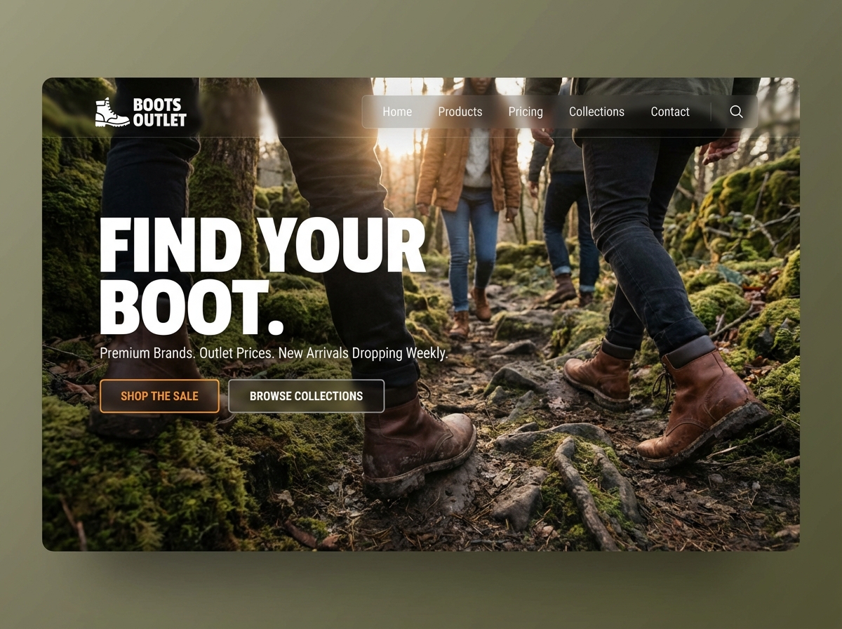 Build Your Boots Outlet Website That Sells website preview