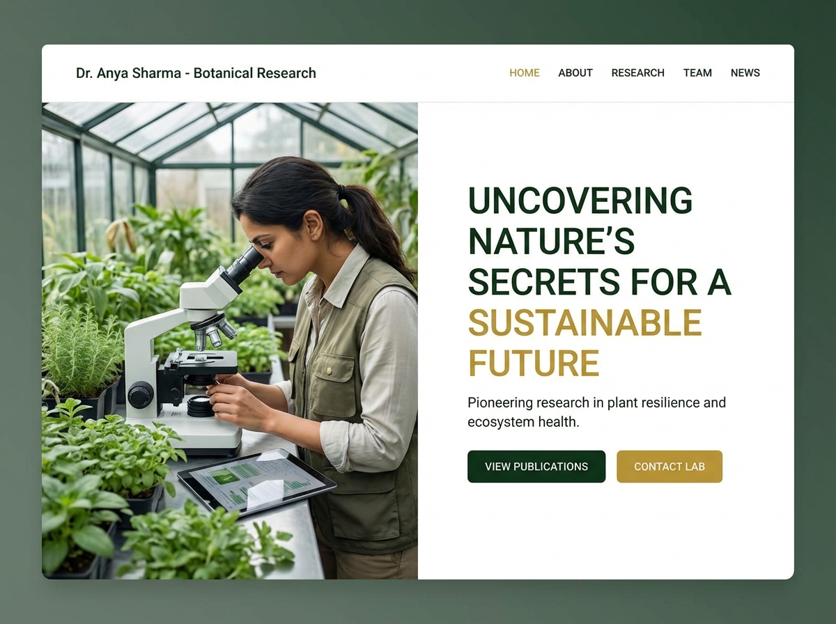 Build a Professional Online Presence as a Botany Researcher website preview