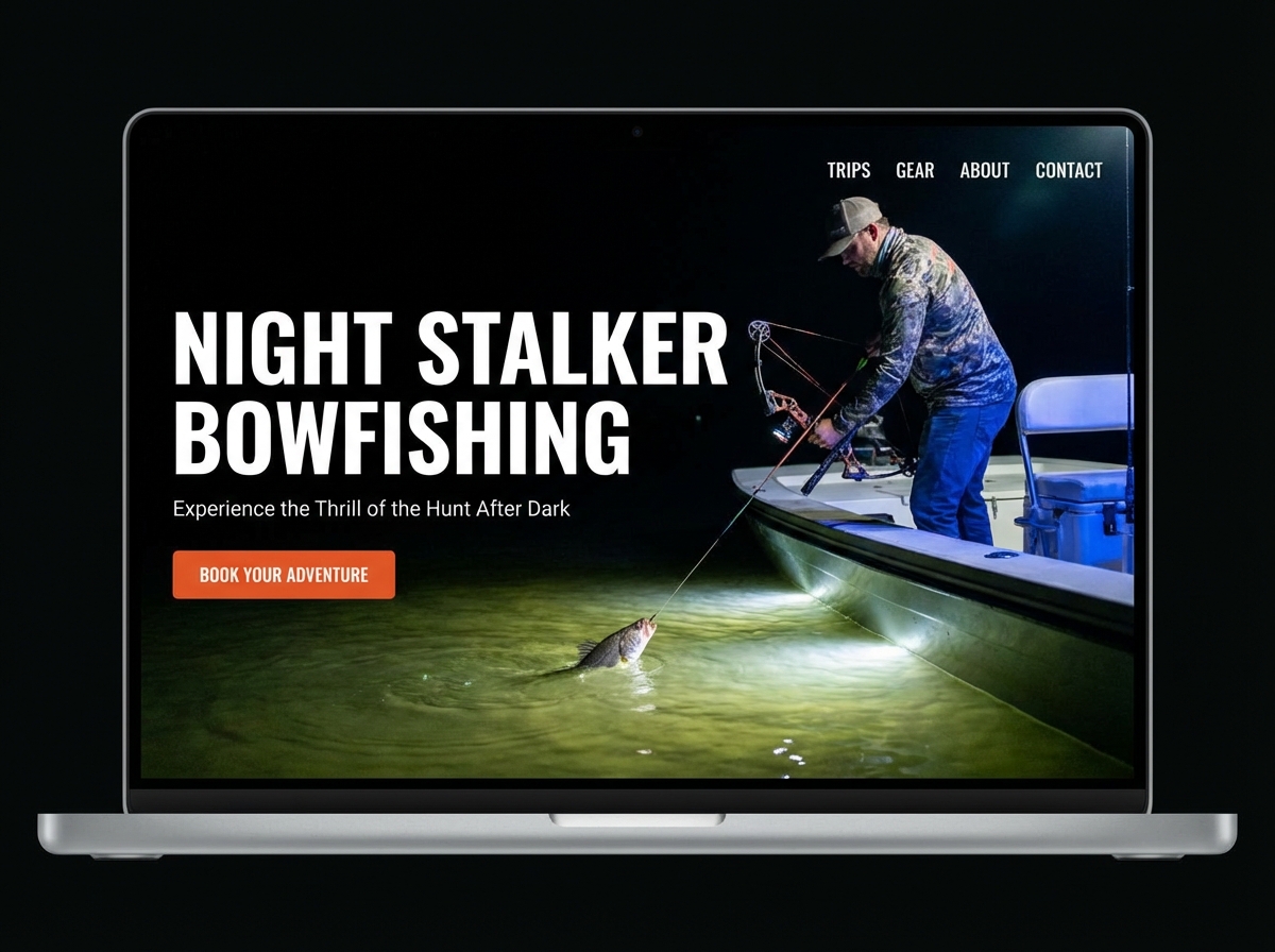 Build Your Own Bowfishing Website Today website preview