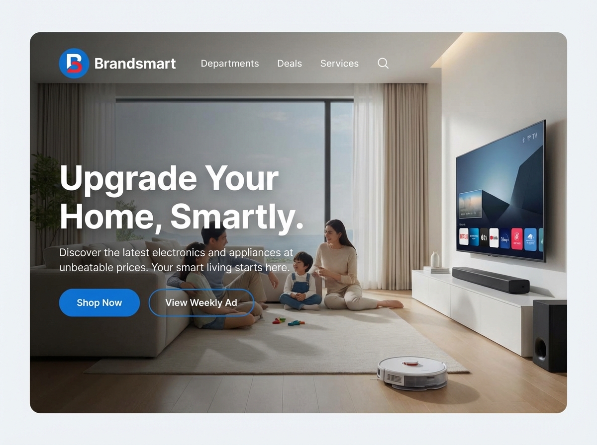 Make a BrandsMart Style Electronics Store | AI Builder website preview