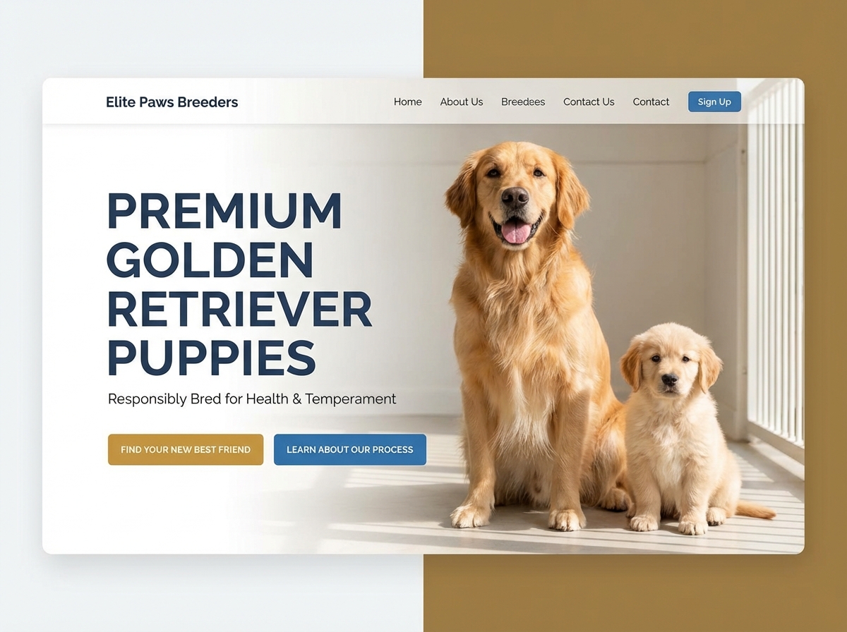 Build Your Perfect Breeder Website Today website preview