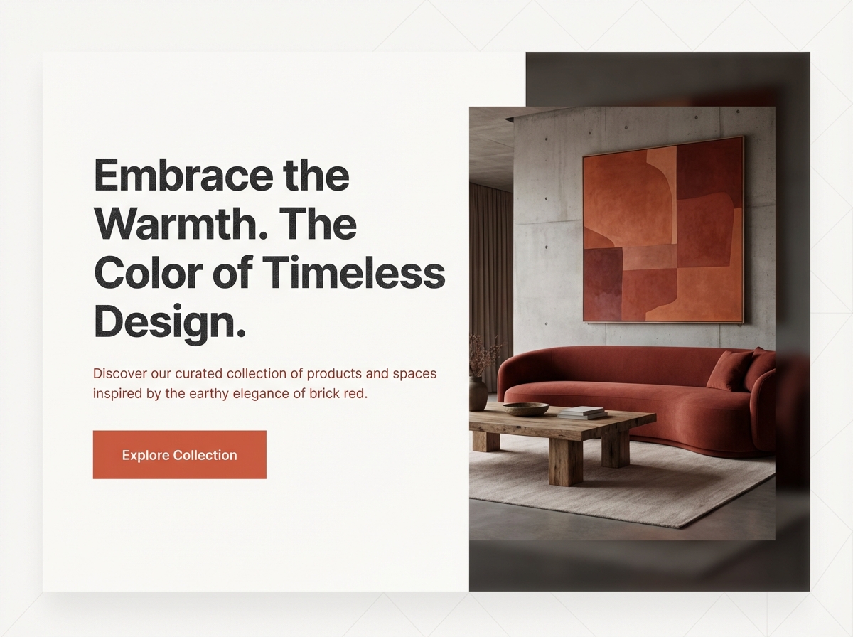 Build Your Vision with Modern Brick Red Colors website preview