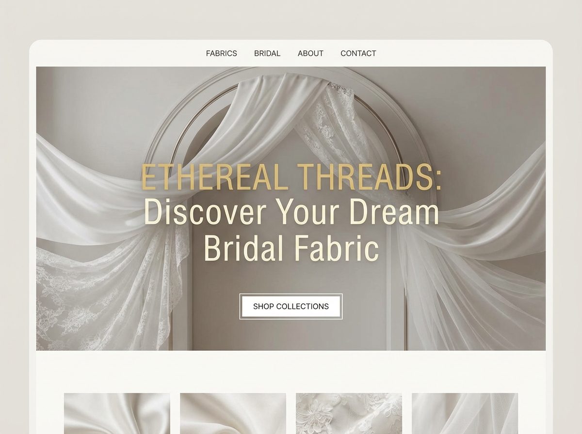 Create a Bridal Fabric Online Store Instantly | AI Builder website preview