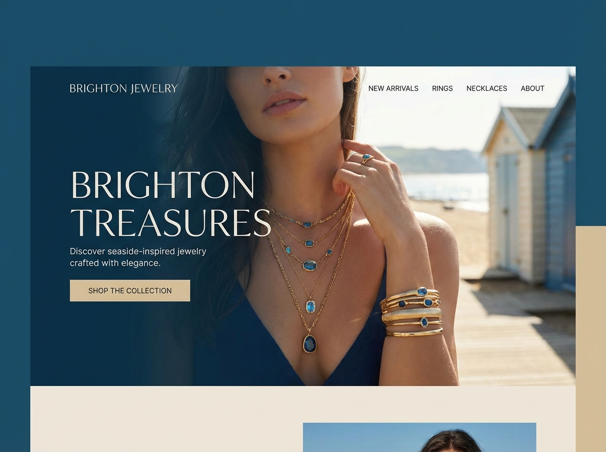 Build a Brighton Jewelry Inspired Store | AI Builder website preview