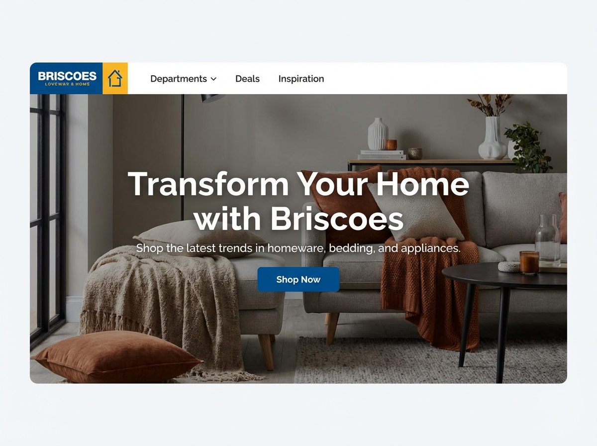 Create a Briscoes Style Homeware Store | AI Builder website preview
