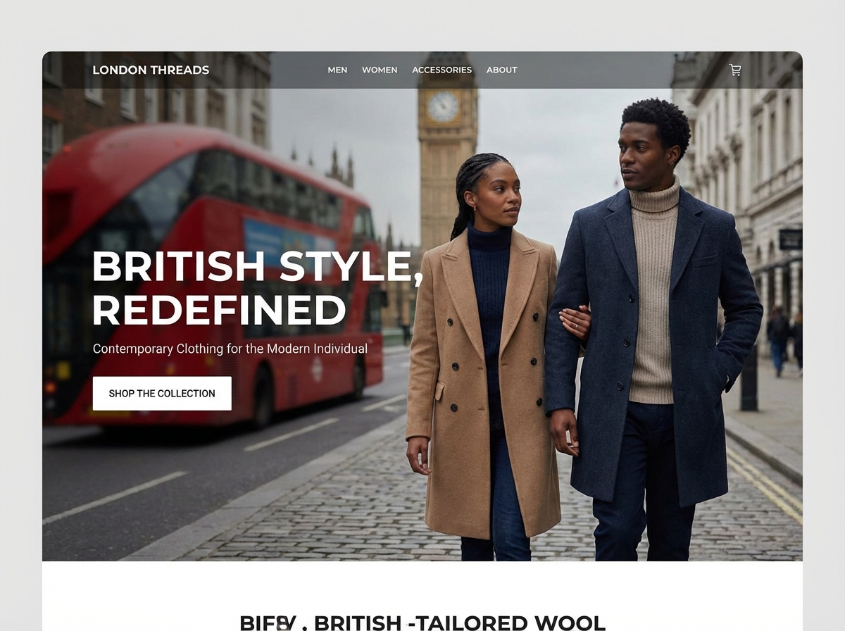 Create Your Stunning British Clothing Website website preview