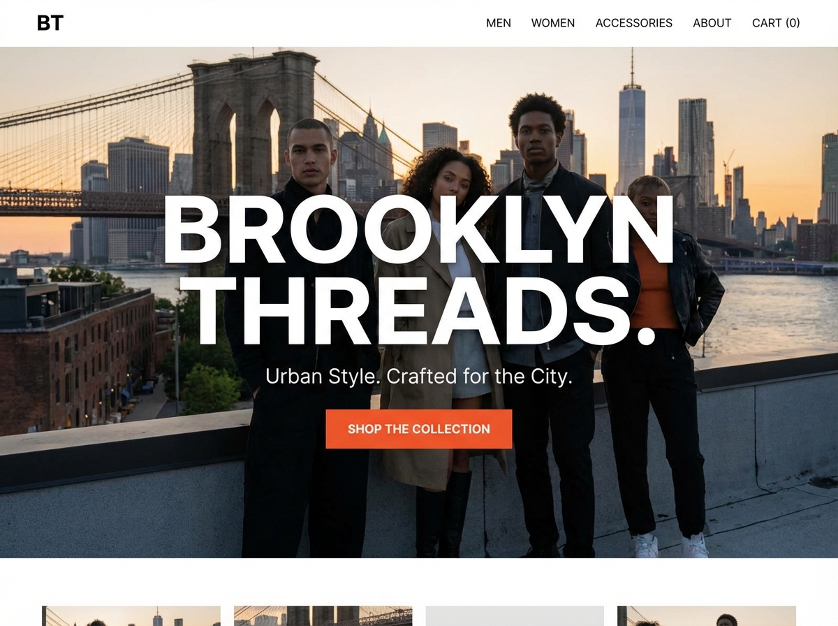 Build Your Brooklyn Clothing Brand Website website preview