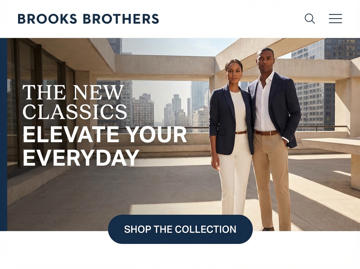 Create a Brooks Brothers Style Online Store | AI Builder website preview