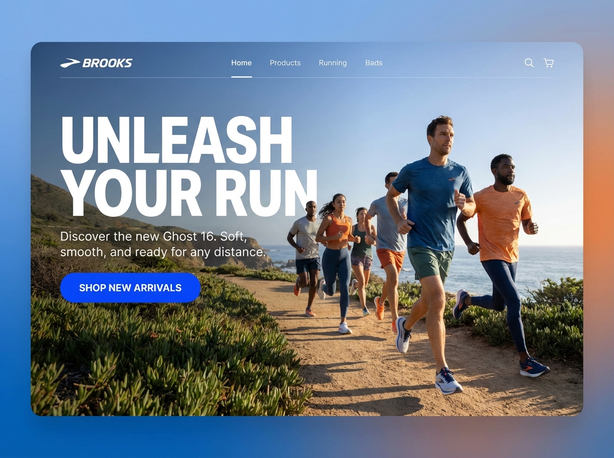 Build a Powerful Online Hub for Brooks Running Gear website preview