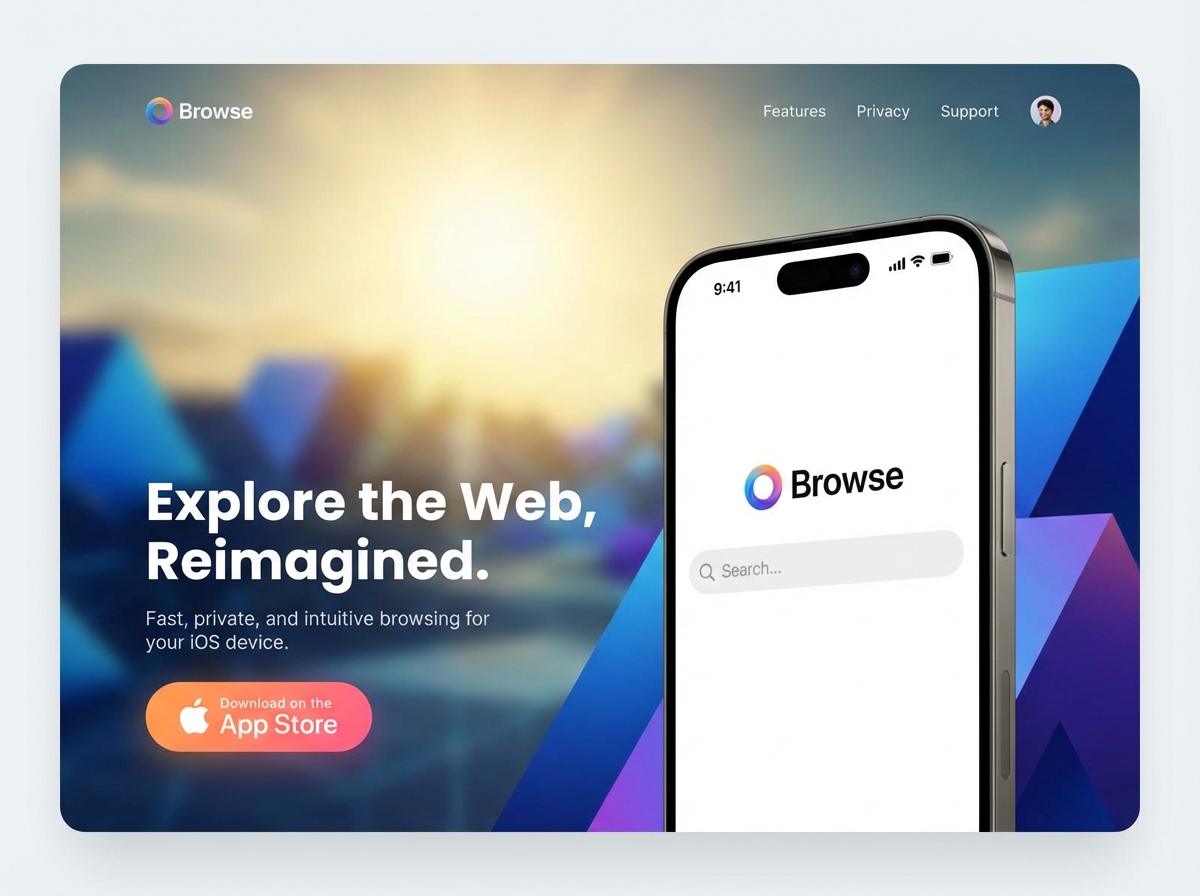Build and showcase your iOS Apps with Ease website preview