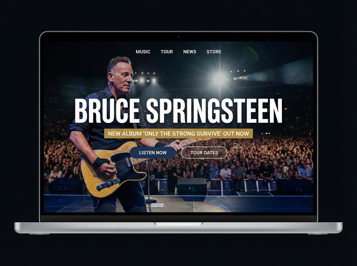 Build Your Ultimate Bruce Springsteen Fan Website website preview