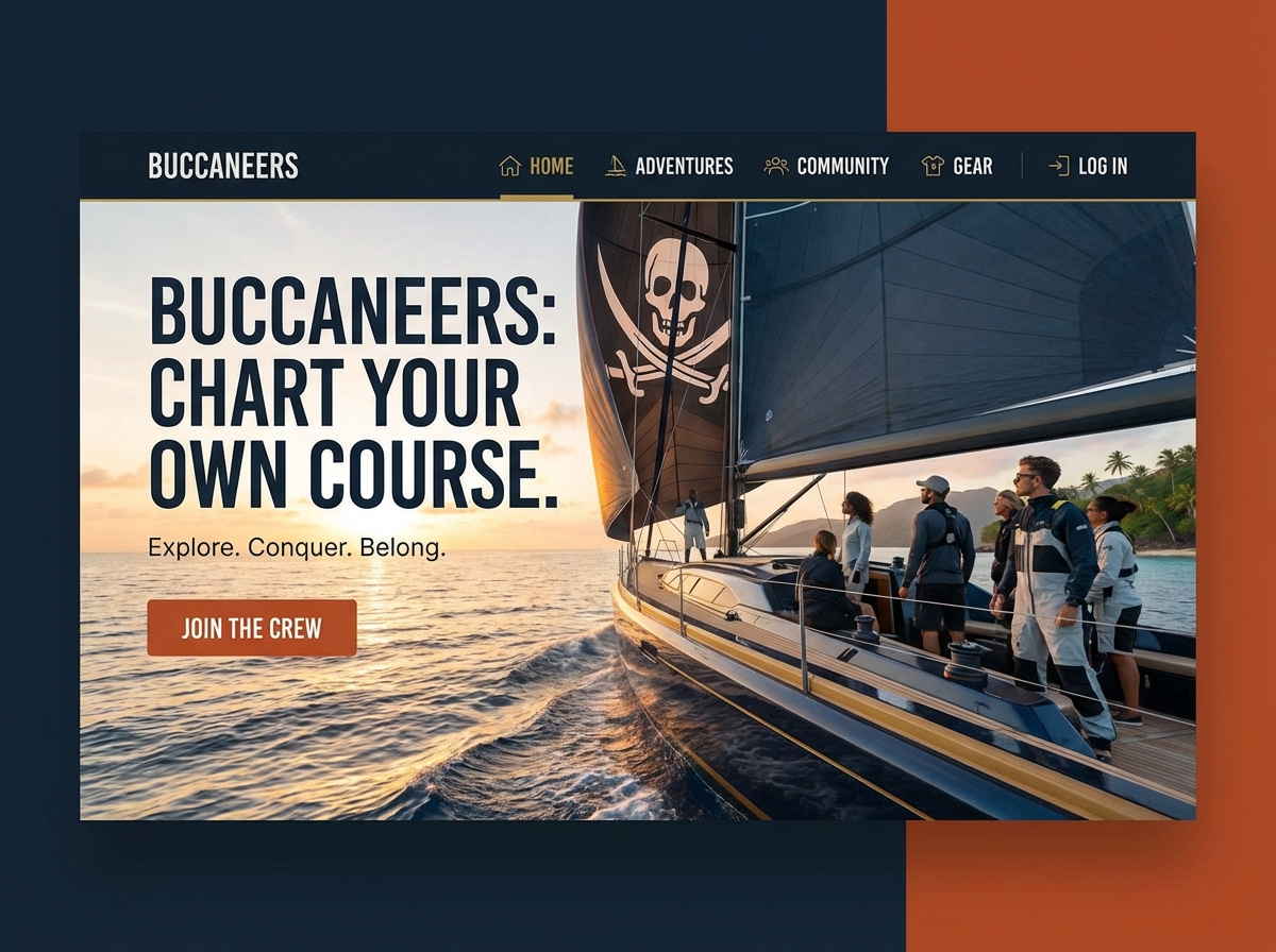 Create a Buccaneers Fan Site Instantly | AI Builder website preview