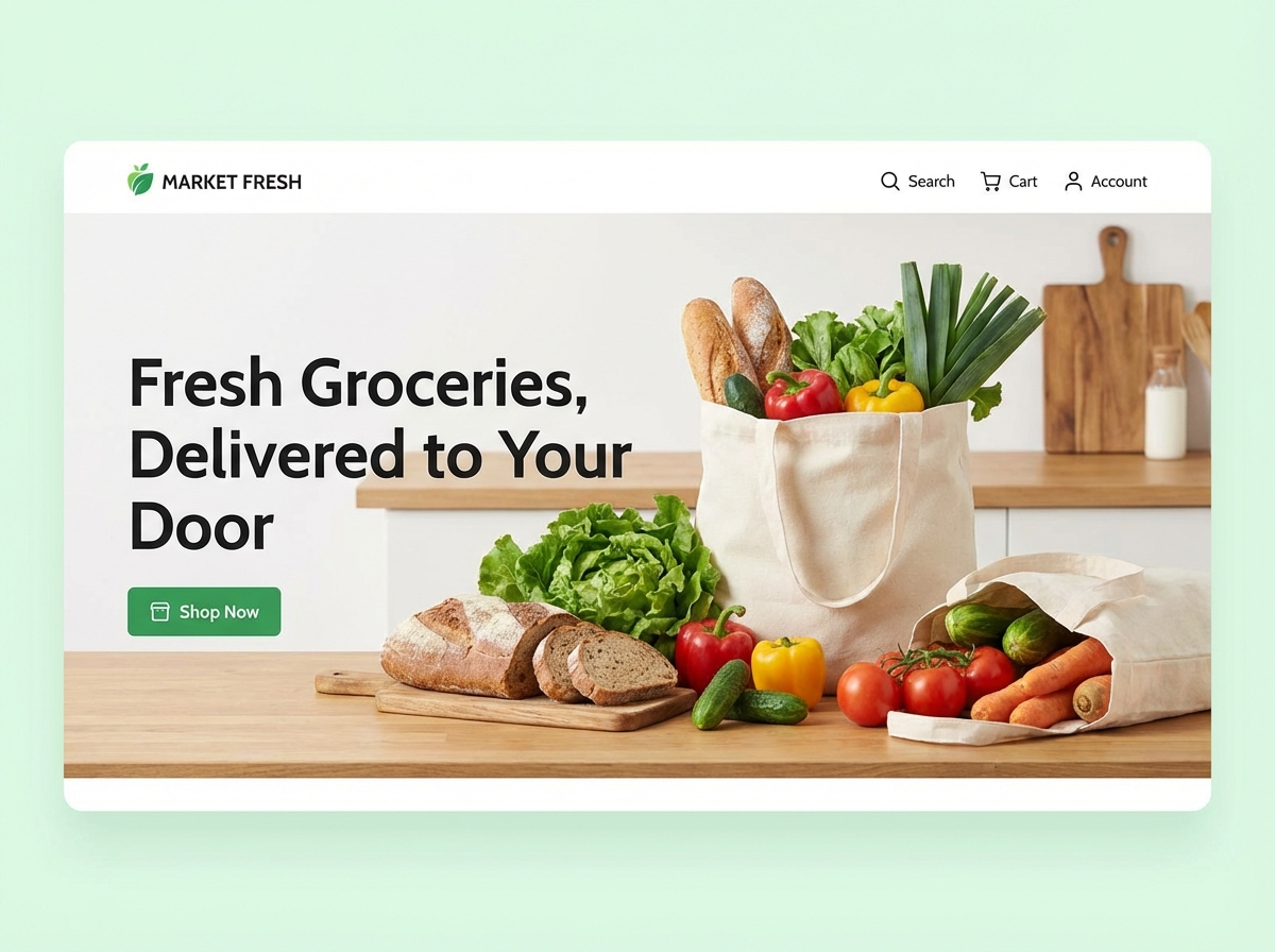 Build an Online Grocery Store with Ease website preview