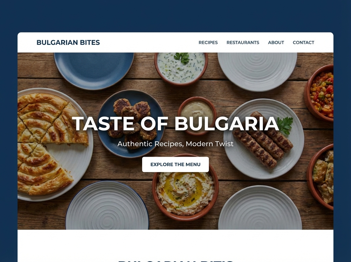 Build Your Authentic Bulgarian Food Website Today website preview