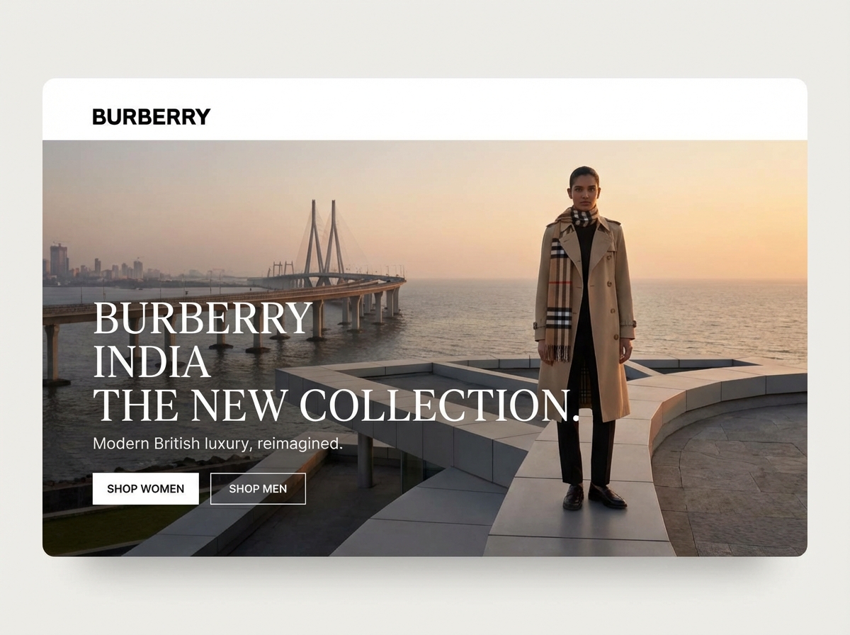 Build a Brand Oasis for Burberry India website preview