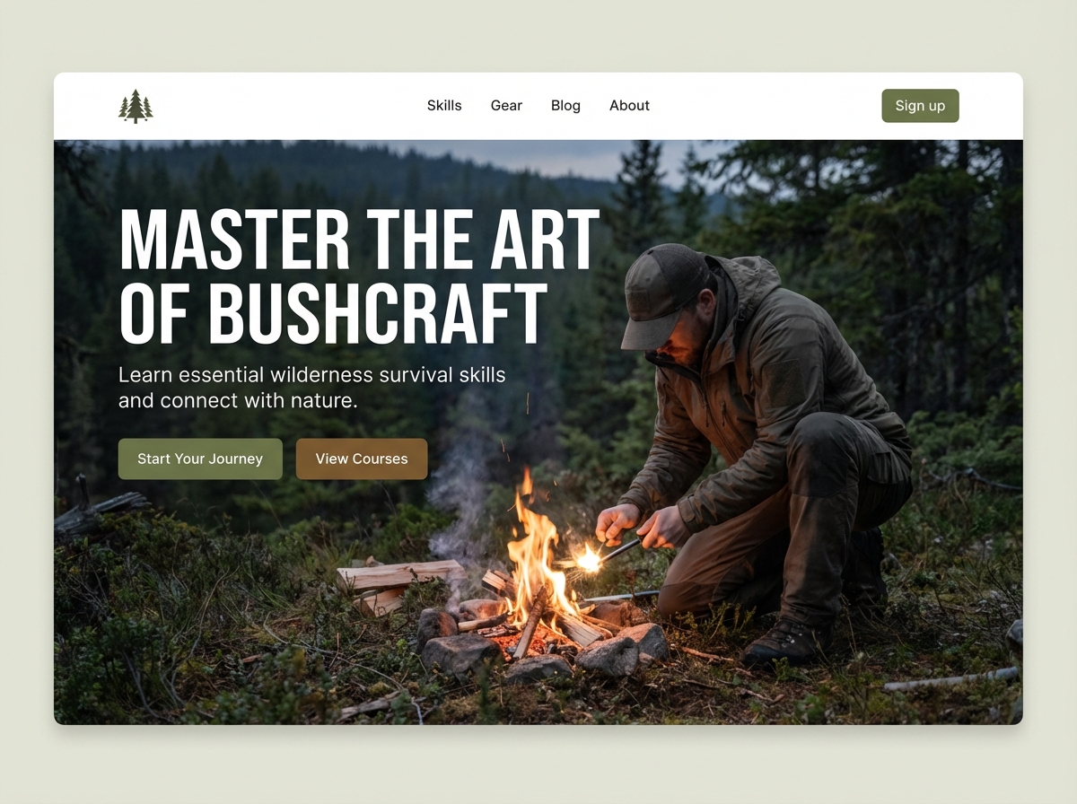 Build Your Ultimate Bushcraft Website website preview