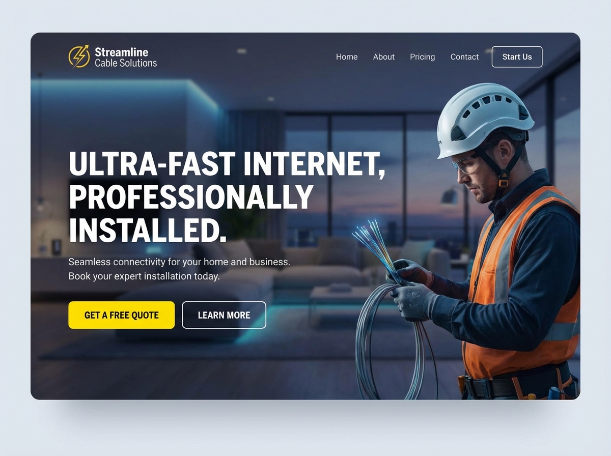 Build Your Professional Cable Installation Website Today website preview