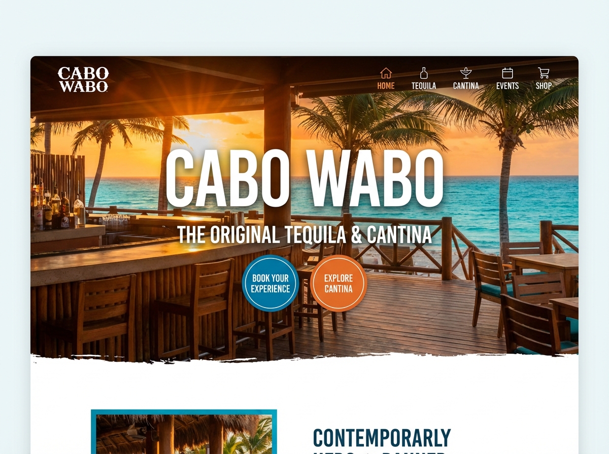 Make Your Cabo Wabo Cantina Fan Page Instantly | AI Builder website preview