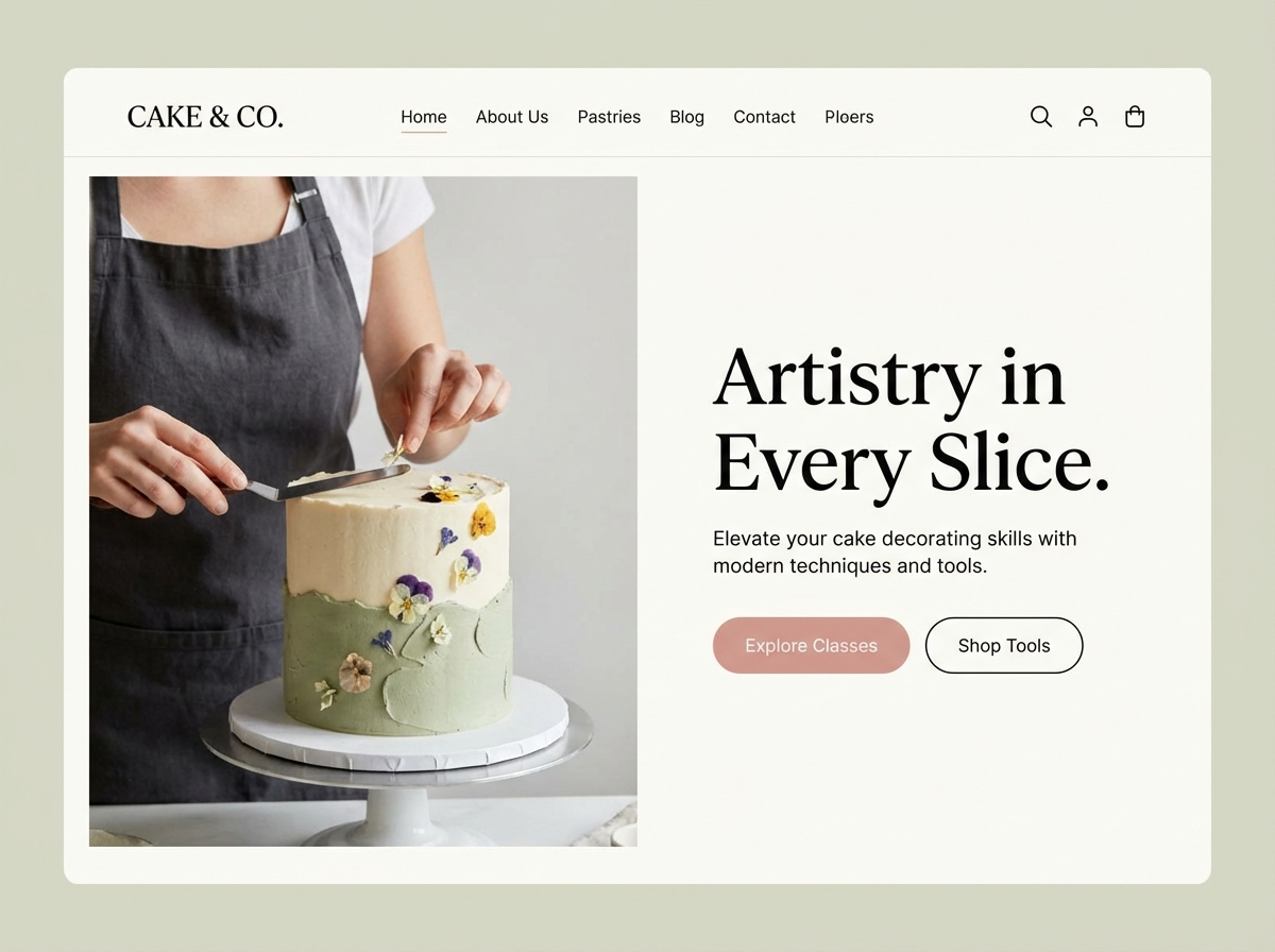 Build a Stunning Cake Decorating Website with Grigora website preview