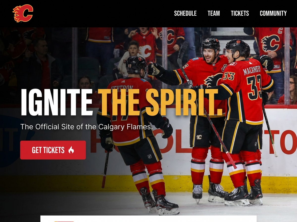 Create a Calgary Flames Fan Site or Blog | AI Builder website preview