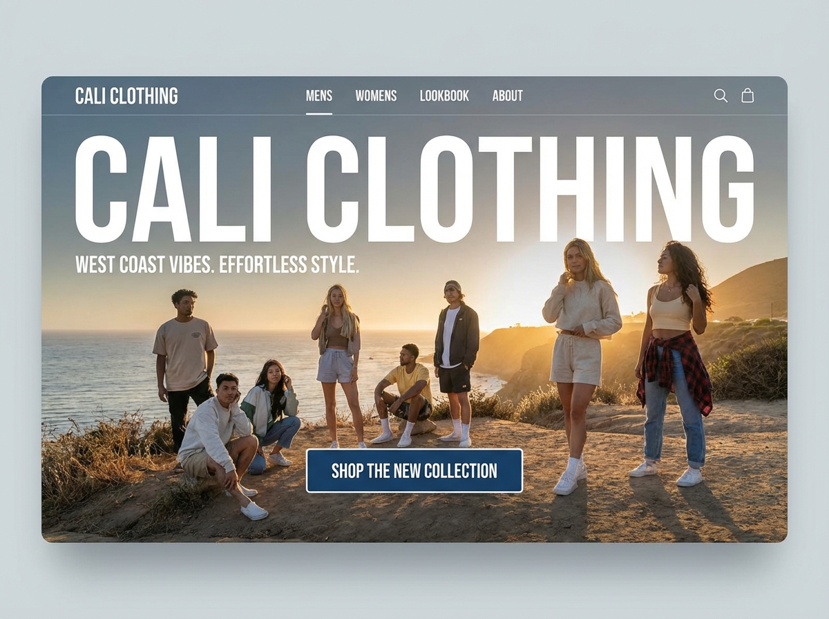 Launch Your Stunning Cali Clothing Website website preview
