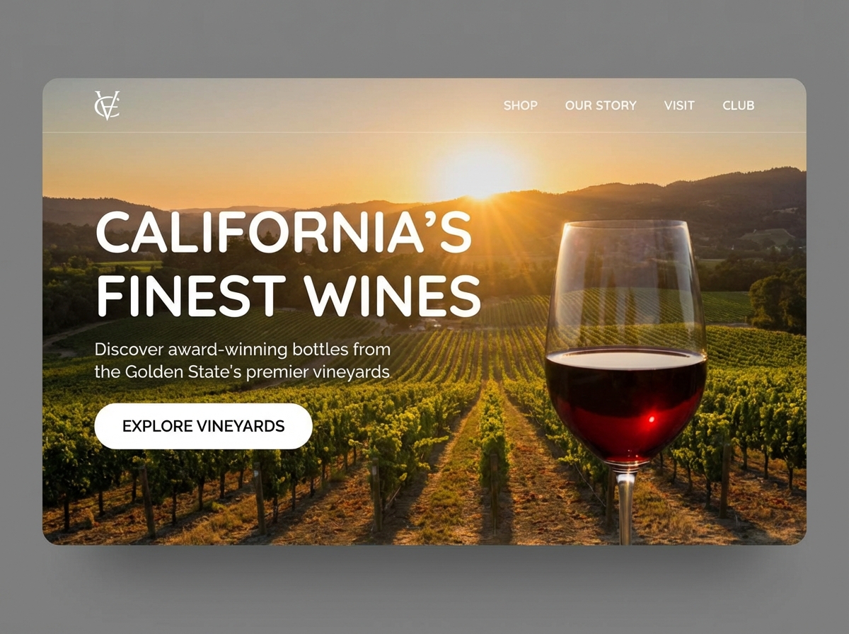 Create a California Wine Tasting Guide Website | AI Builder website preview