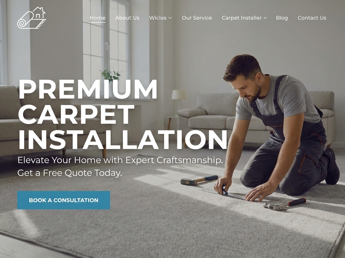Build a stunning website that gets more local carpet installation jobs. website preview