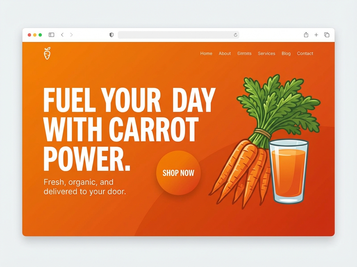 carrot orange color website preview