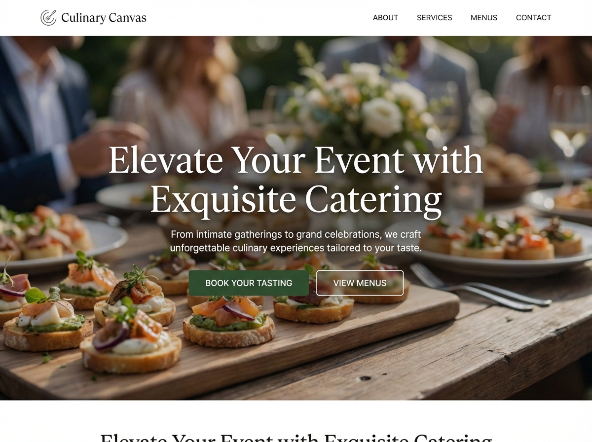 Build Your Perfect Catering Website with Grigora website preview