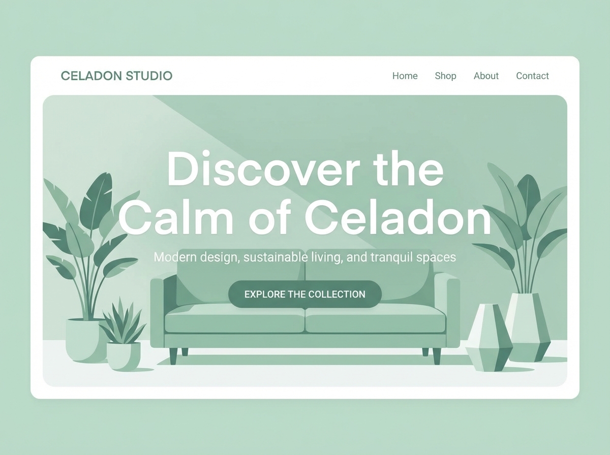Showcase Your Vision with Elegant Celadon Color Websites website preview