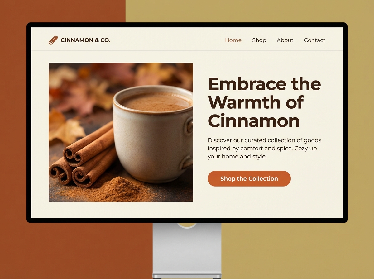 Unleash the Warmth of Stunning Cinnamon Brown Colors website preview