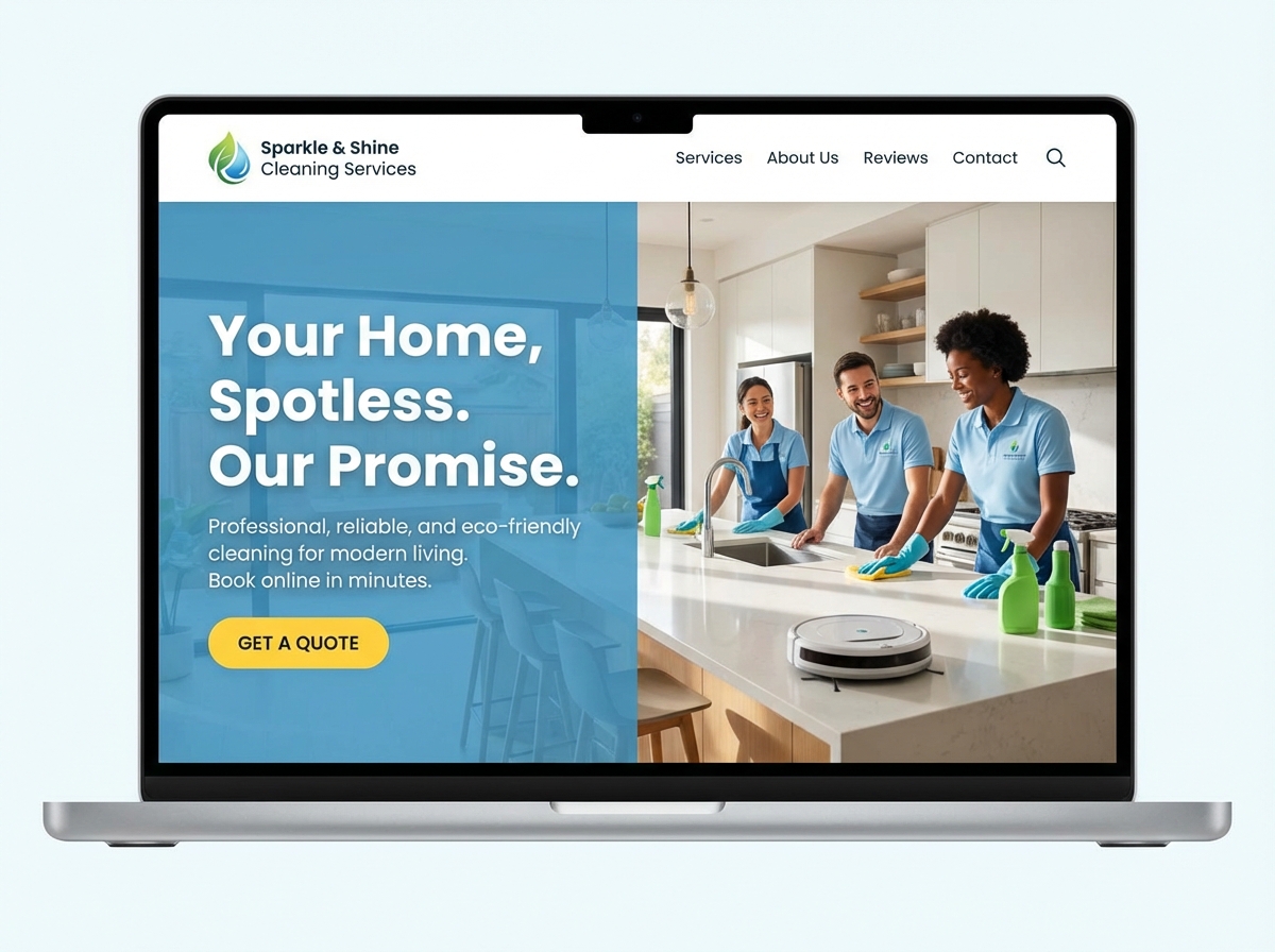Launch Your Cleaning Service Website Today website preview